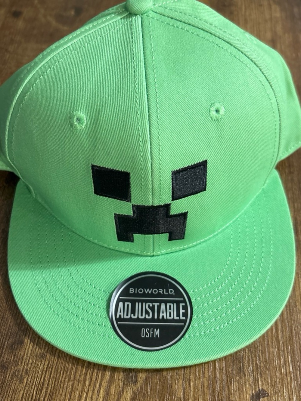 Bioworld Bright Green Creeper Snapback Hat with Black Face